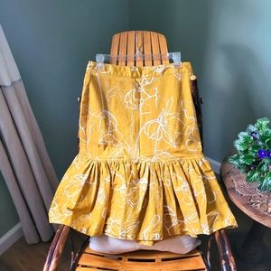 Yellow Floral Skirt New York & Company Size 4